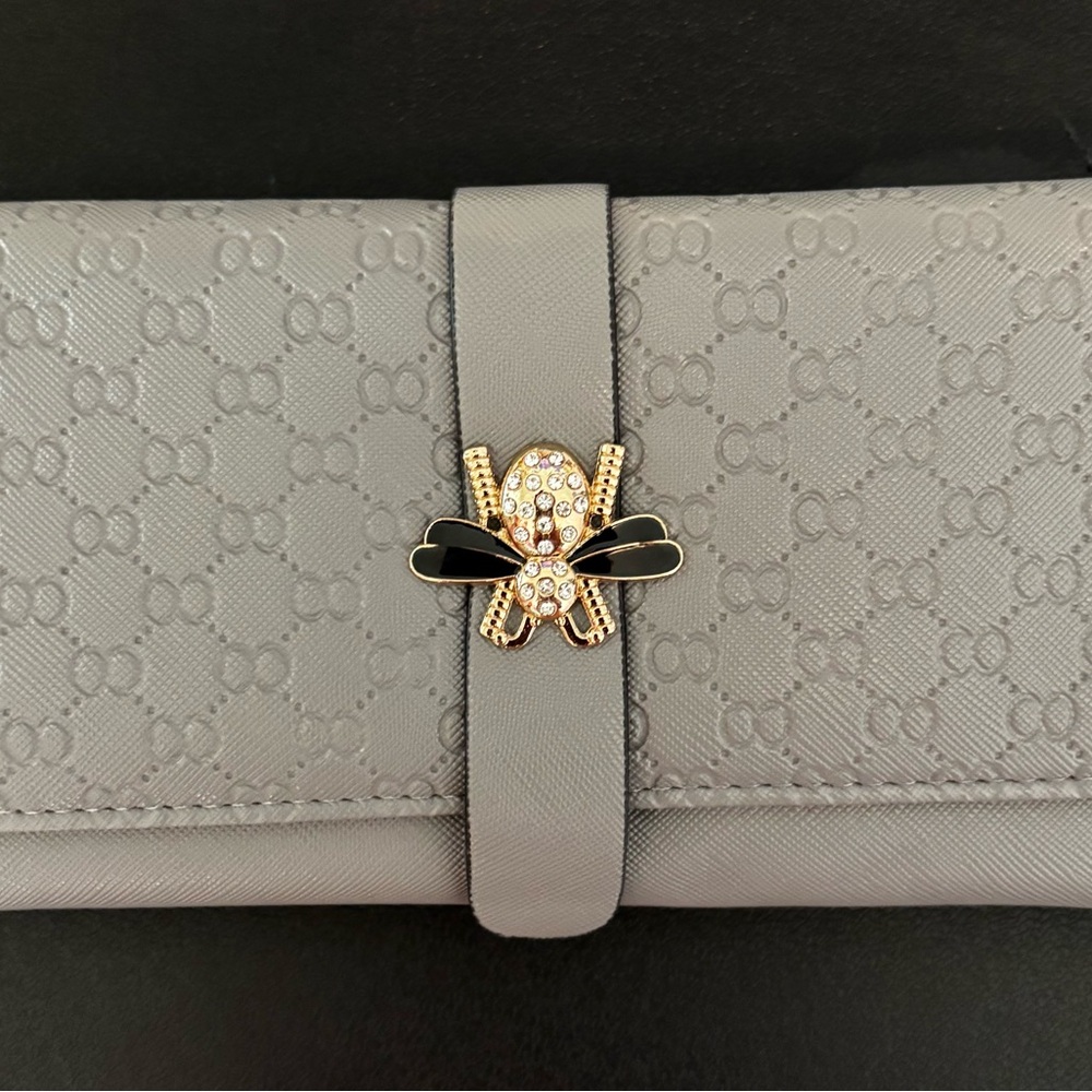 Gray Designer Inspired Women's Wallet